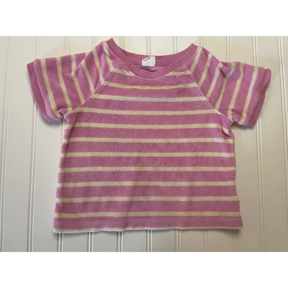 Baby Gap Toddler Towel Terry‎ Cloth T Shirt Top Striped Pinks Size Girls 2T